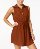 Be Bop Juniors' Sleeveless Drawstring Shirtdress
