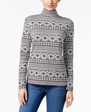 Karen Scott Fair Isle Turtleneck Top, Only At Macy's