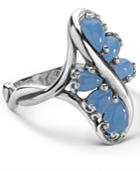 Carolyn Pollack Sterling Silver Blue Jade Cascading Ring