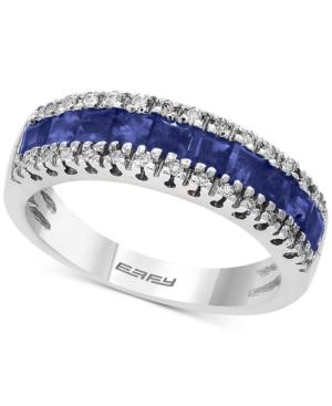 Effy Sapphire (1-1/3 Ct. T.w.) & Diamond (1/8 Ct. T.w.) Ring In 14k White Gold