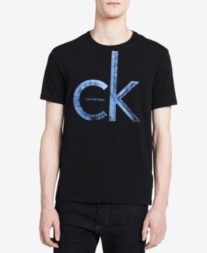 Calvin Klein Jeans Men's Foil-trim Graphic Print Cotton T-shirt