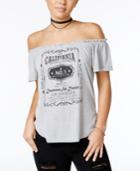 Hybrid Juniors' California Off-the-shoulder Graphic Top