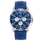 Men's Esq0245 Multi-function Stainless Steel Watch, Blue Dial, Silicone Strap