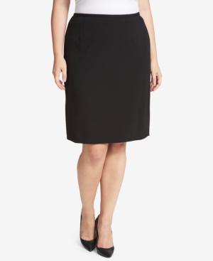 Calvin Klein Plus Size Crepe Pencil Skirt