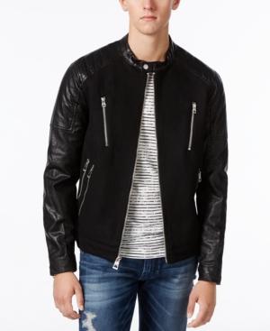 Guess Laminated Wool Bomber Jacket