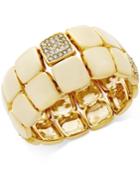 Charter Club Gold-tone Square Link Pave Stretch Bangle Bracelet, Only At Macy's