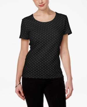 Karen Scott Dot-print T-shirt, Only At Macy's