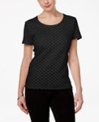 Karen Scott Dot-print T-shirt, Only At Macy's