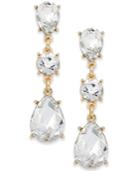 Charter Club Gold-tone Crystal Triple Drop Earrings, Created For Macy's