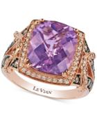 Le Vian Chocolatier Amethyst (4-2/5 Ct. T.w.) And Diamond (3/5 Ct. T.w.) Ring In 14k Rose Gold