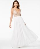 Say Yes To The Prom Juniors' Embellished Tulle-underlay Gown, A Macy's Exclusive Style