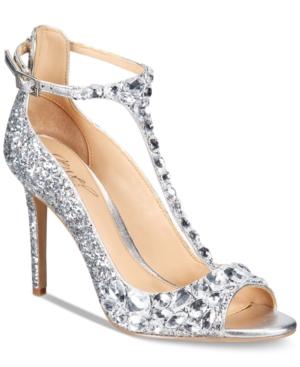 Jewel Badgley Mischka Conroy T-strap Evening Sandals Women's Shoes
