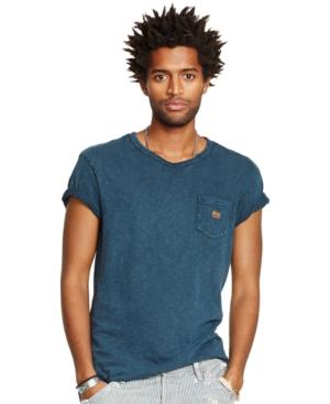 Denim & Supply Ralph Lauren Men's Indigo-dyed Pocket T-shirt