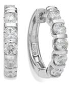 14k White Gold Diamond Hoop Earrings (2 Ct. T.w.)