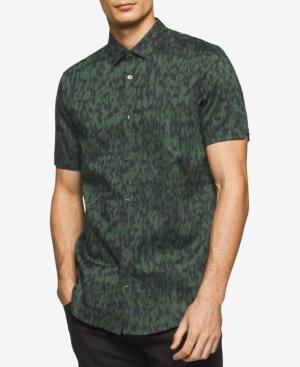 Calvin Klein Men's Animal-print Cotton Shirt