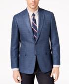 Tommy Hilfiger Men's Modern-fit Blue/brown Plaid Sport Coat