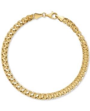 Wide Fancy Link Bracelet In 14k Gold