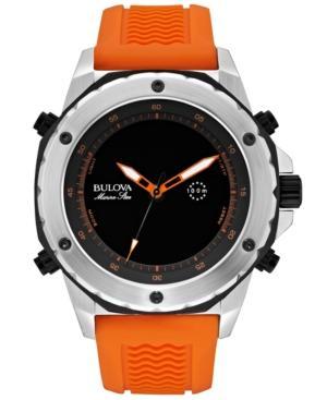 Bulova Men's Analog-digital Chronograph Marine Star Orange Silicone Strap Watch 50mm 98c118