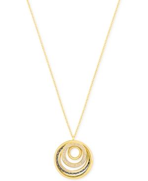 Swarovski Gold-tone Spiral Light And Dark Crystal Pendant Necklace