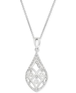 Diamond Openwork Pendant Necklace (1/10 Ct. T.w.) In Sterling Silver