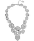 Robert Lee Morris Soho Silver-tone Sculptured Disc Statement Necklace