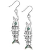 Lucky Brand Silver-tone Fish & Hook Drop Earrings