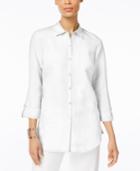 Jm Collection Roll-tab Knit Back Shirt, Created For Macy's