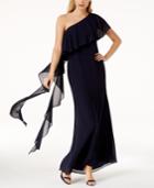 Vince Camuto Ruffled One-shoulder Gown