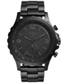 Fossil Q Men's Nate Black Stainless Steel Hybrid Smart Watch 50mm Ftw1115