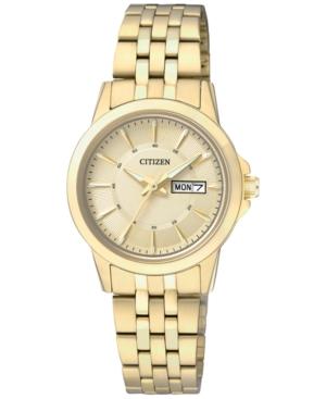 Citizen Women's Gold-tone Stainless Steel Bracelet Watch 27mm Eq0603-59p Women's Shoes