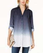 I.n.c. Dip-dyed Button-front Tunic, Created For Macy's