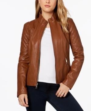 Guess Crisscross-ties Faux-leather Moto Jacket
