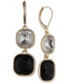 Anne Klein Gold-tone Crystal Double Drop Earrings