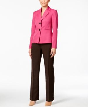 Le Suit Glazed Melange Colorblocked Pantsuit