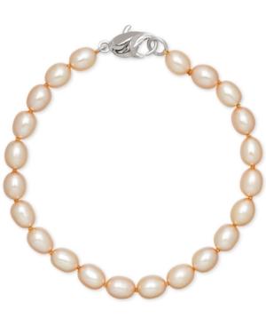 Honora Style Champagne Cultured Freshwater Pearl Bracelet In Sterling Silver (7-8mm)