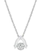 Diamond Solitaire Wishbone Pendant Necklace (5/8 Ct. T.w.) In 14k White Gold