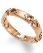 Proposition Love 14k Rose Gold Over Silver Diamond Accent Wedding Band