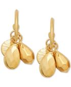 Shaky Bead Hoop Earrings In 10k Gold