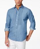 Tallia Pleated Front Long Sleeve Shirt