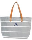 Cathy's Concepts Personalized Gray Striped Tote