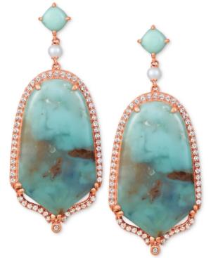 Le Vian Sky Aquaprase (30x17mm & 5x5mm) & Multi-stone Drop Earrings In 14k Rose Gold