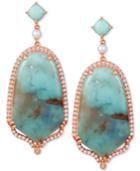Le Vian Sky Aquaprase (30x17mm & 5x5mm) & Multi-stone Drop Earrings In 14k Rose Gold