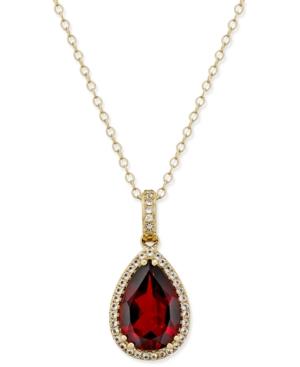 Garnet (4-3/4 Ct. T.w.) And Diamond (1/4 Ct. T.w.) Pendant Necklace In 14k Gold