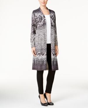 Jm Collection Printed Duster Cardigan, Only At Macy's