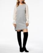 Kensie Lace-contrast Sweater Dress