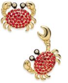Kate Spade New York Gold-tone Pave Crab Mismatch Stud Earrings