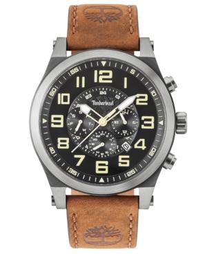 Timberland Men's Tilden Dark Brown Leather Strap Watch 48mm