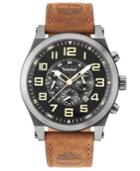 Timberland Men's Tilden Dark Brown Leather Strap Watch 48mm
