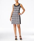 Ny Collection Petite Printed Embellished Shift Dress