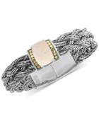 Effy Opal (7-9/10 Ct. T.w.) Woven Bracelet In Sterling Silver & 18k Gold-plate